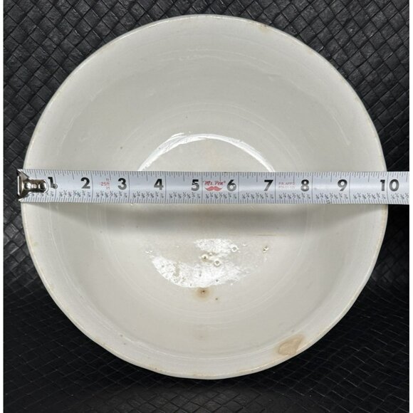 White Ironstone Bowl Late Meakin Wartime Stamp Fluted Edge Lion Unicorn 10 Inch - Picture 10 of 11